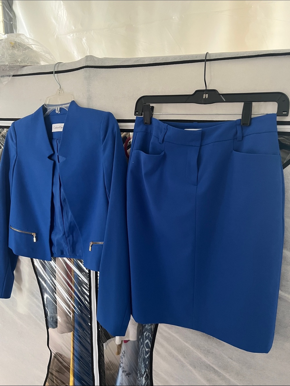 Calvin Klein Cobalt Blue Pencil Skirt and Jacket